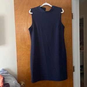 Navy sleeveless fitted dress